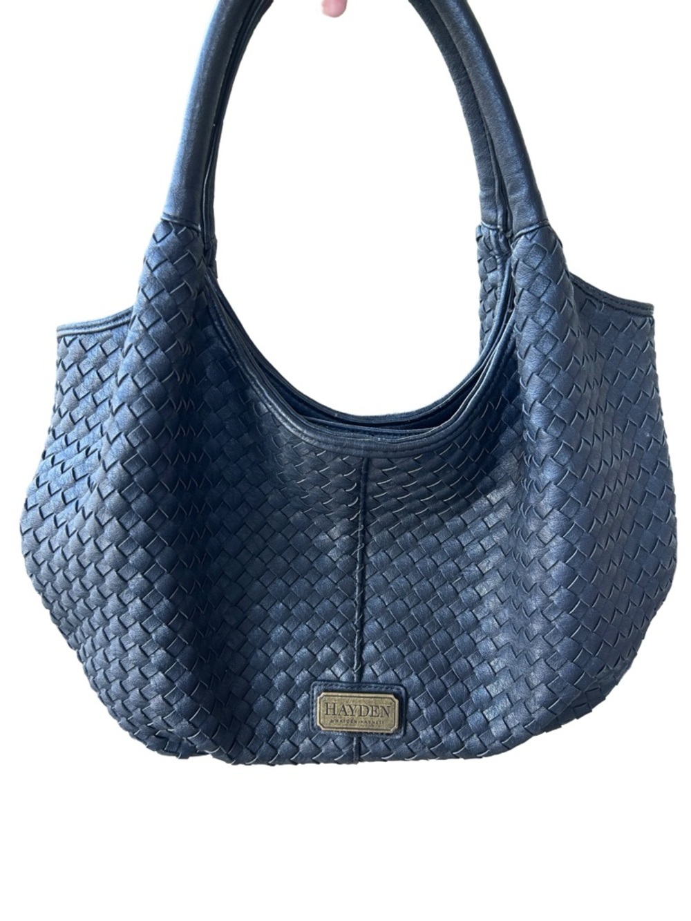Hayden by Hayden Harnett Woven Basket Weave Hobo Bag in Dark Blue